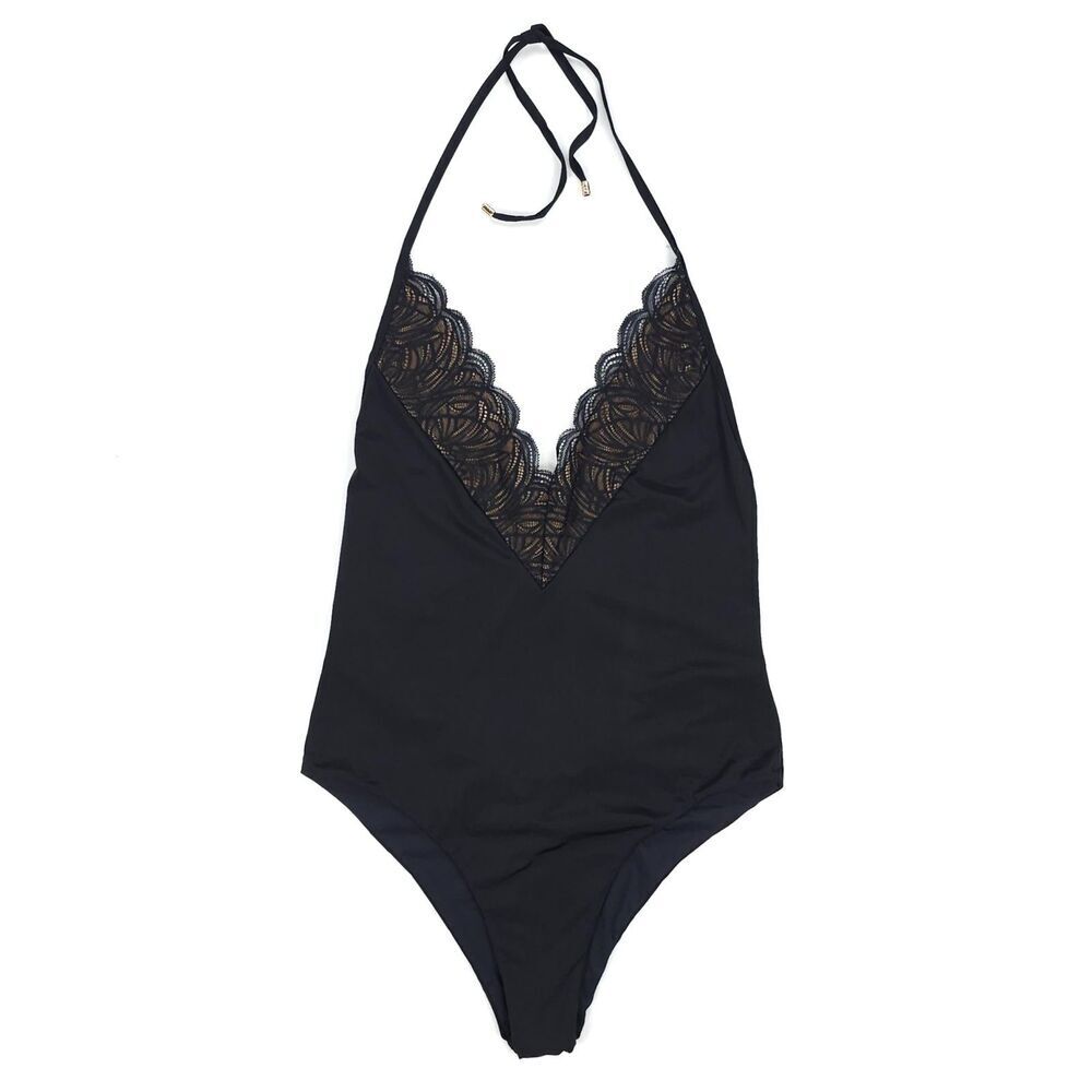 NEW Beach Bunny Under Your Spell One Piece Swimsuit Black Lace Beachy Boho Sexy